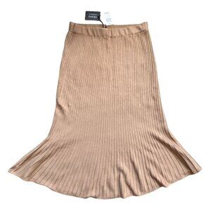 Ninety Clothing Co Womens Ribbed Knit Midi Skirt-Brown-Size L-NWT